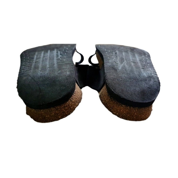 MEMPHISTO HELEN WOMEN'S SANDAL SIZE 7 (38) BLACK LEATHER SLIDE CROSS TOES Mephis - Picture 6 of 11